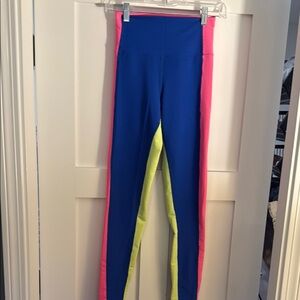 Beach Riot Blue and Pink Color Block Leggings